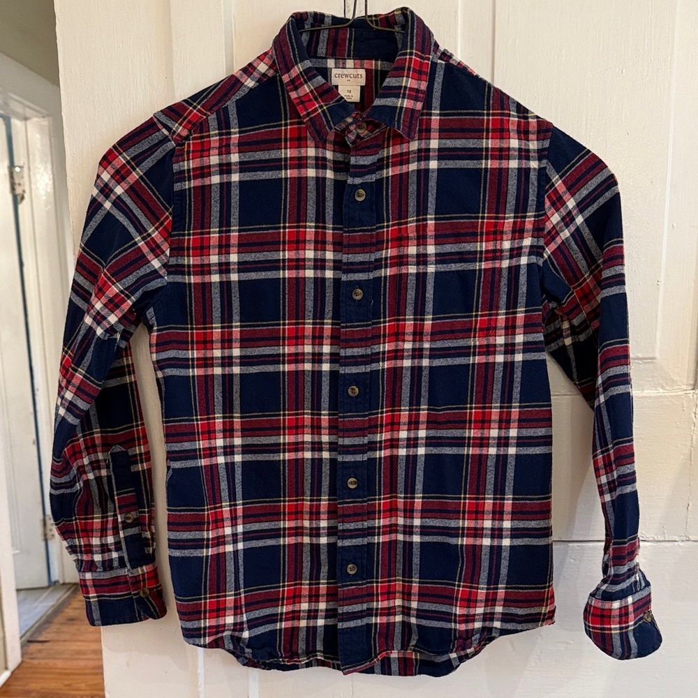 Crewcuts Classic Navy and Red Plaid Flannel Shirt